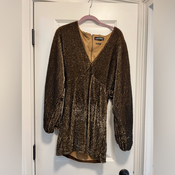 Retrofete authentic sequin dress gold size medium worn once - Picture 2 of 4